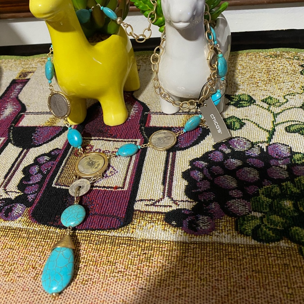 Chico’s Turquoise long necklace